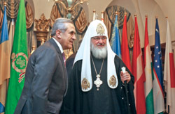  الرئيس ميشال سليمان والبطريرك الأرثوذكسي كيريل