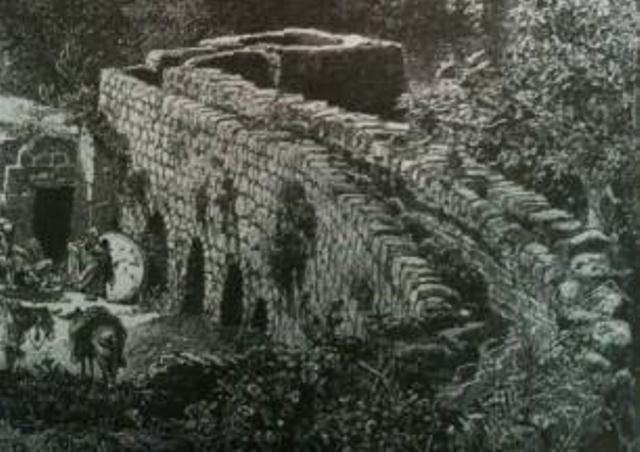 – رسم لطاحونة مشابهة تماما لطاحونة نبع الرقيقة أقيمت في فلسطين خلال فترة الحكم المملوكي