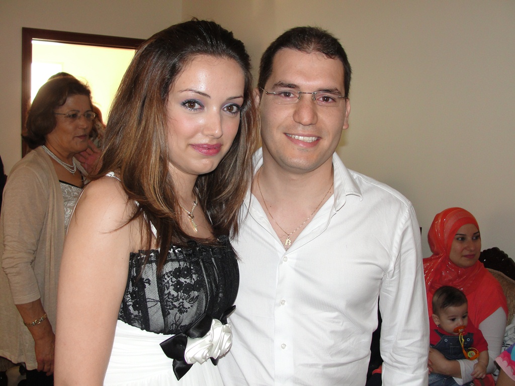 العروسان باسم حسين ضاوي والآنسة رنا كلاكش