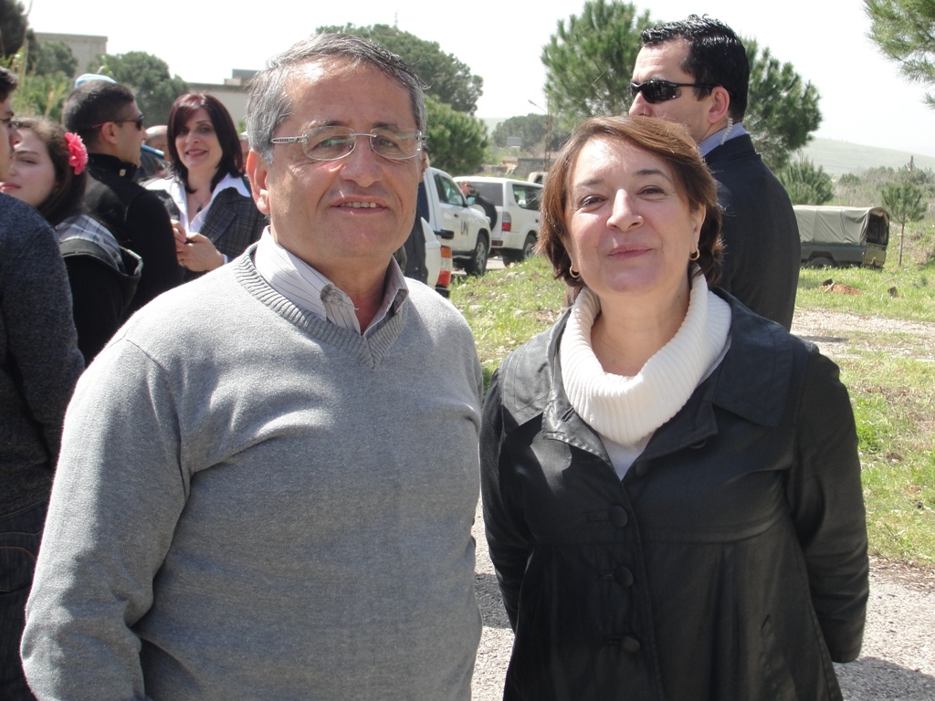 سفيرة اسبانيا في لبنان ميلاغروس هيرنانديز ايشيفيريا والمهندس أسعد رشيدي