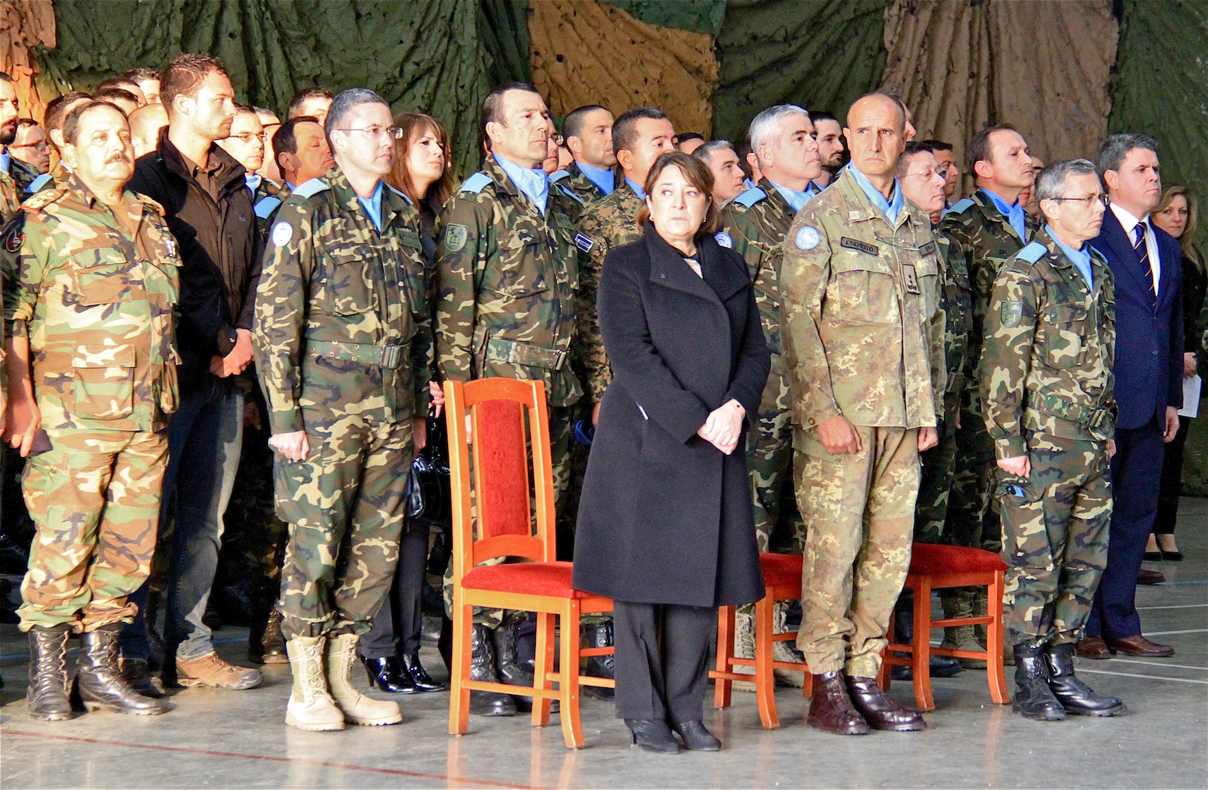 مراسم تشييع العنصرين الدوليين بحضور الجنرال سيرا وسفيرة أسبانيا في لبنان