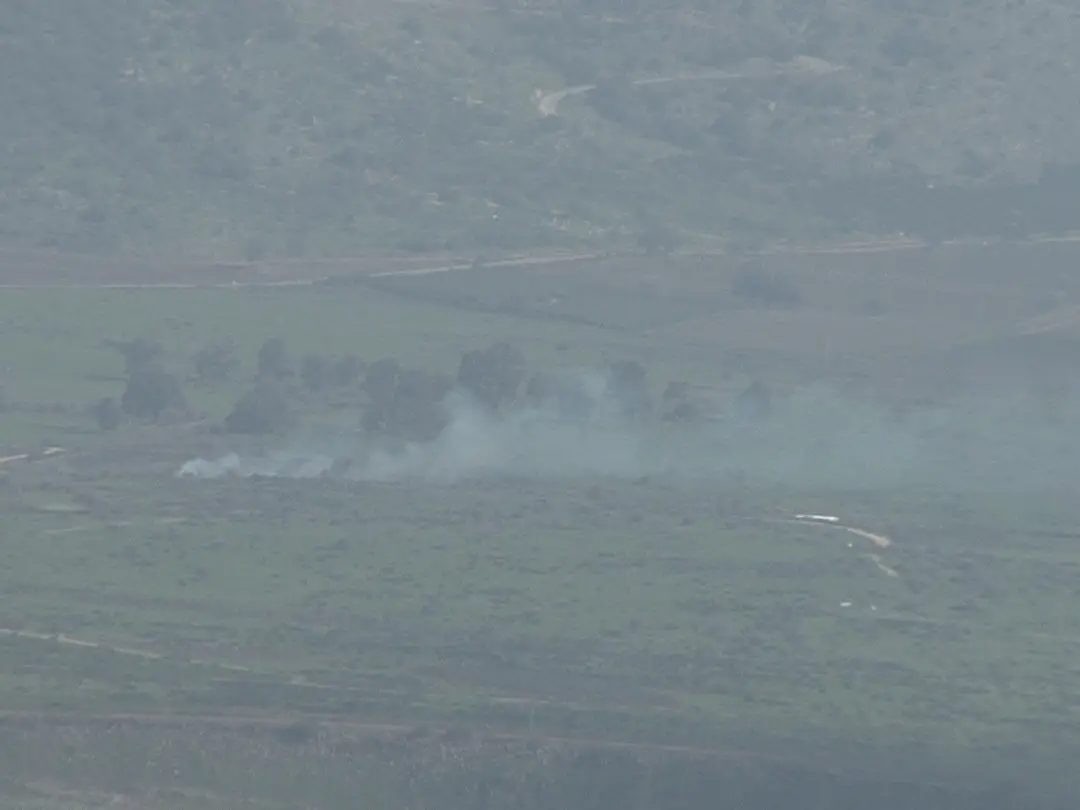 دخان صواريخ اطلقت من لبنان وسقطت على فلسطين المحتلة