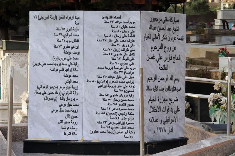 الرخامية التي رفعت عند مدخل مقبرة الخيام