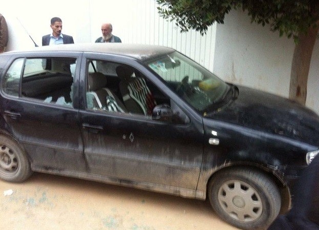 السيارة التي اغتيل فيها المهندس الطيار الشهيد محمد الزواري 