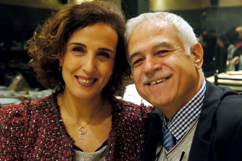 السيدة سمر عواضة وزوجها جمال السعيدي (النقيب الفخري للمصورين الصحافيين في لبنان)