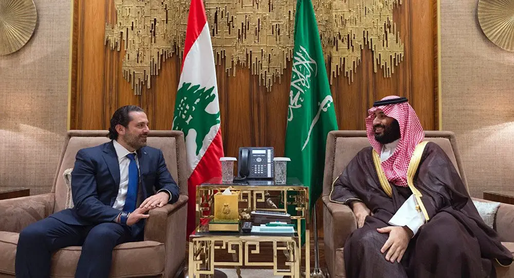 الأمير السعودي  محمد بن سلمان والرئيس الحريري