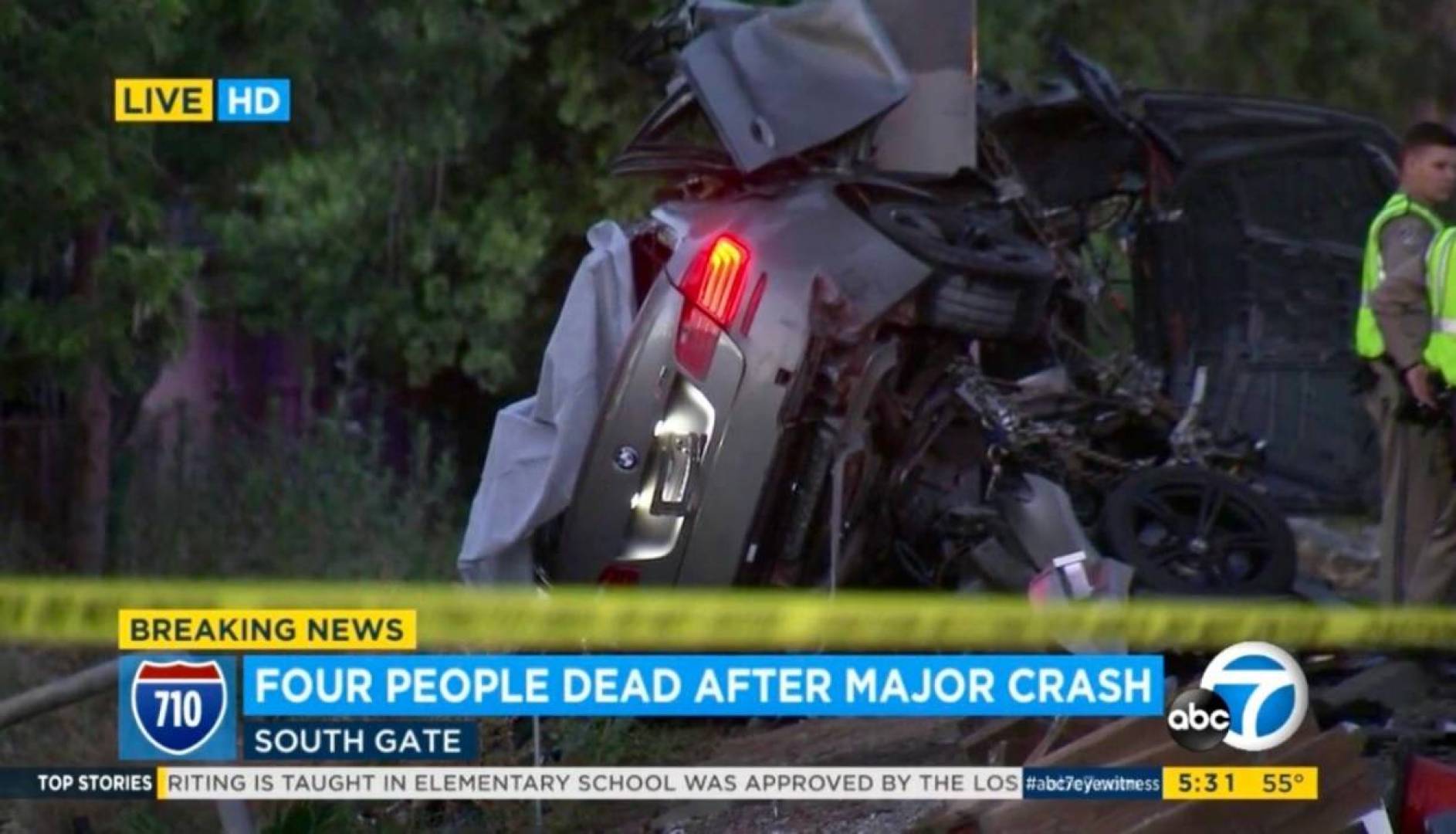 حادث سير في كاليفورنيا (محطة آي بي سي الأميركية)
