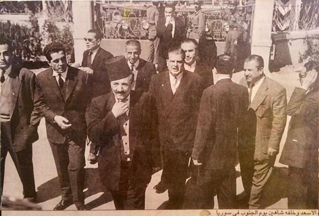 الدكتور شكرالله كرم ضمن وفد جنوبي لملاقاة وتهنئة الرئيس جمال عبد الناصر بمناسبة اعلان الوحدة بين مصر وسوريا