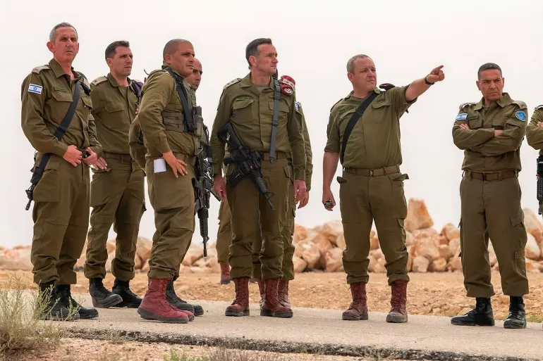 رئيس الأركان الإسرائيلي هرتسي هاليفي (وسط) زار موقع الحادثة