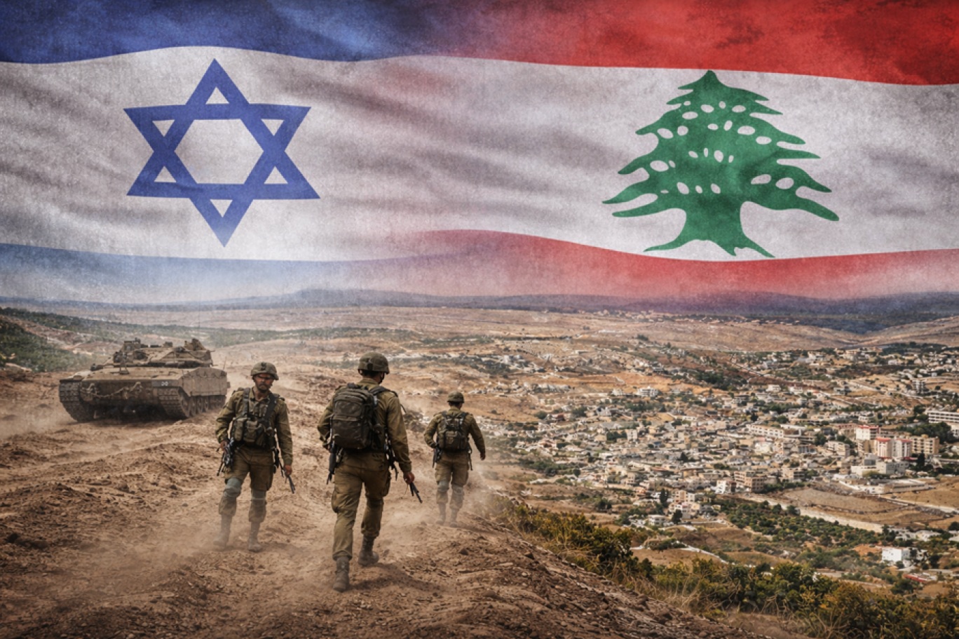 تعد حالياً آخر بلدات القطاع الأوسط في جنوب لبنان التي يقاتل فيها عناصر حزب الله الجيش الإسرائيلي من النقطة الصفر (صورة مصممة عبر الذكاء الاصطناعي)