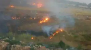 حريق يتسبب بانفجار ألغام على الحدود الجنوبية