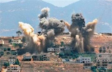 صورة للخيام تحت القصف