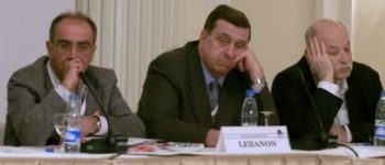 النائب إلياس عطالله وكميل زيادة وفارس سعيّد خلال مؤتمر الاشتراكيّة الدوليّة في بيروت