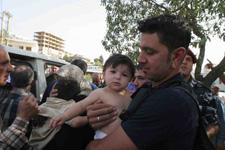 الطفل الجريح حسين عسيلي بعد حادث كفرمان