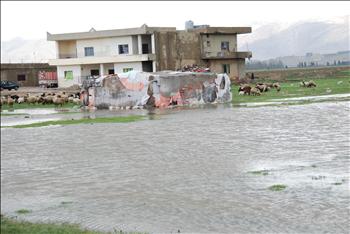 الليطاني يفيض في السهل fu] العاصفة الأخيرة التي تأثر بها لبنان