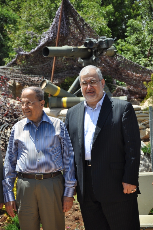 ميشال عون والنائب رعد في مليتا