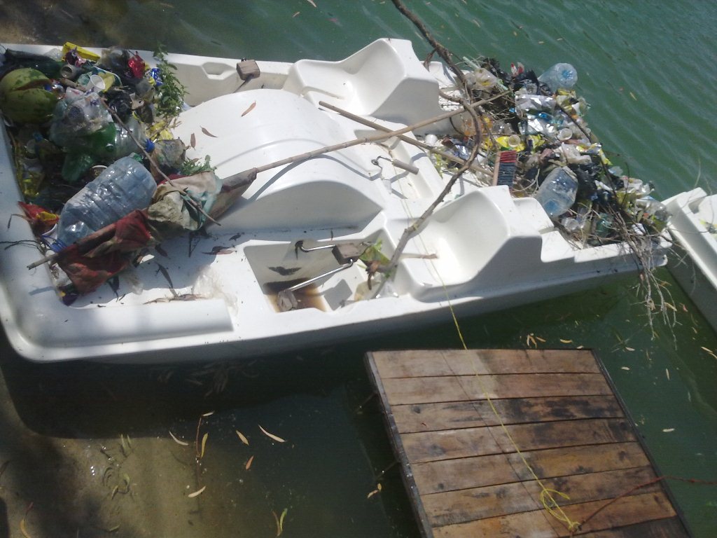 إثناء عملية تنظيف الدردارة في شهر حزيران المنصرم