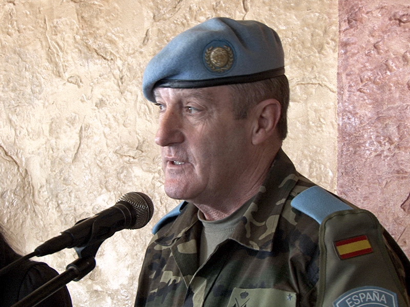 الجنرال آسارتا أثناء إلقاء كلمته – صورة ادوار العشي – مرجعيون