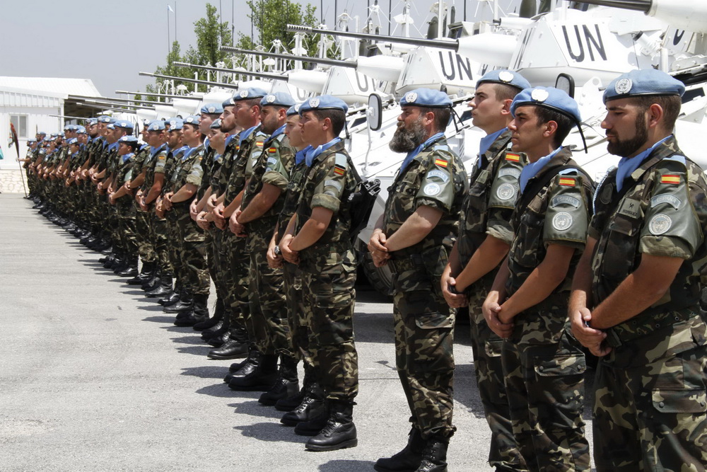 عناصر من الكتيبة الاسبانية في مقرها في قاعدة ميغيل دي سيرفنتس