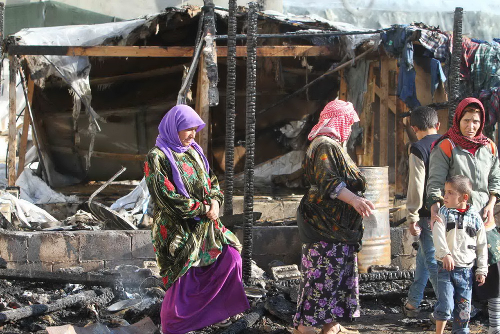 حزن واسى على موت الطفل العرمان جراء الحريق