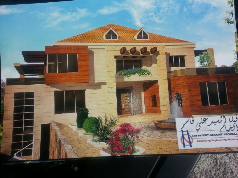 رسم هندسي للفيلا