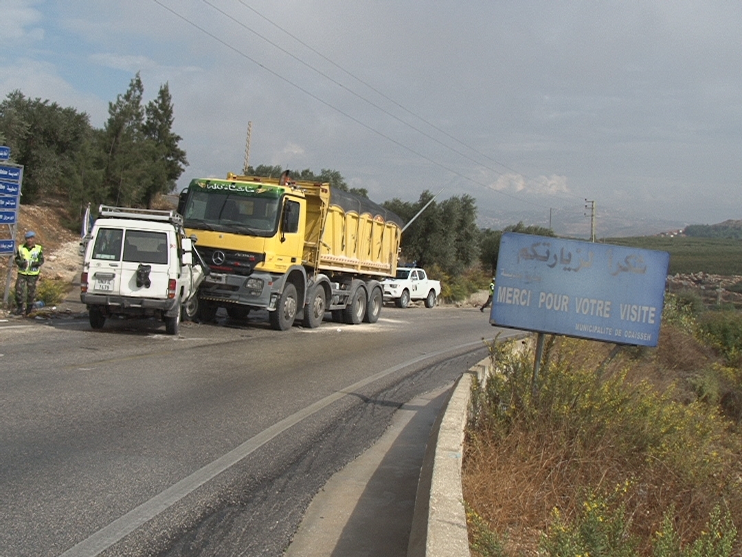 حادث سير بين جيب لليونيفيل وشاحنة نقل عند الحدود