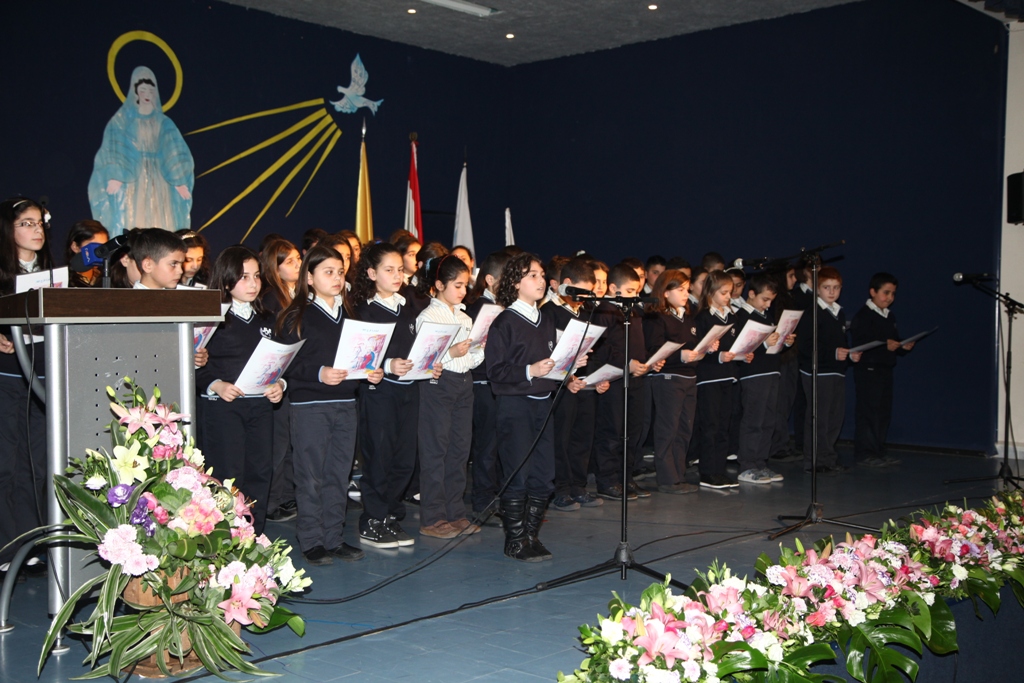 الحفل المشترك في عيد البشارة لمدرستي عيسى بن مريم وراهبات القلبين الأقدسين