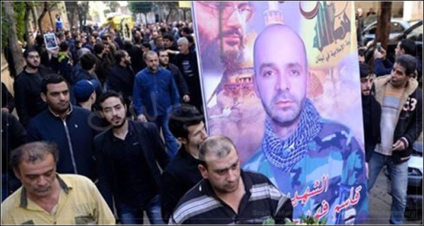 خلا تشييع الشهيد قاسم حاطوم ، الذي رمى جسده على إنتحاري في حافلة الزوّار بدمشق يوم الأحد في 1 شباط 2015