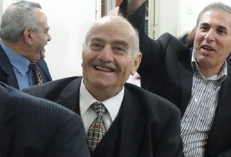 أبو ابراهيم  محمد ابراهيم حجازي خلال إحدى الندوات في الخيام