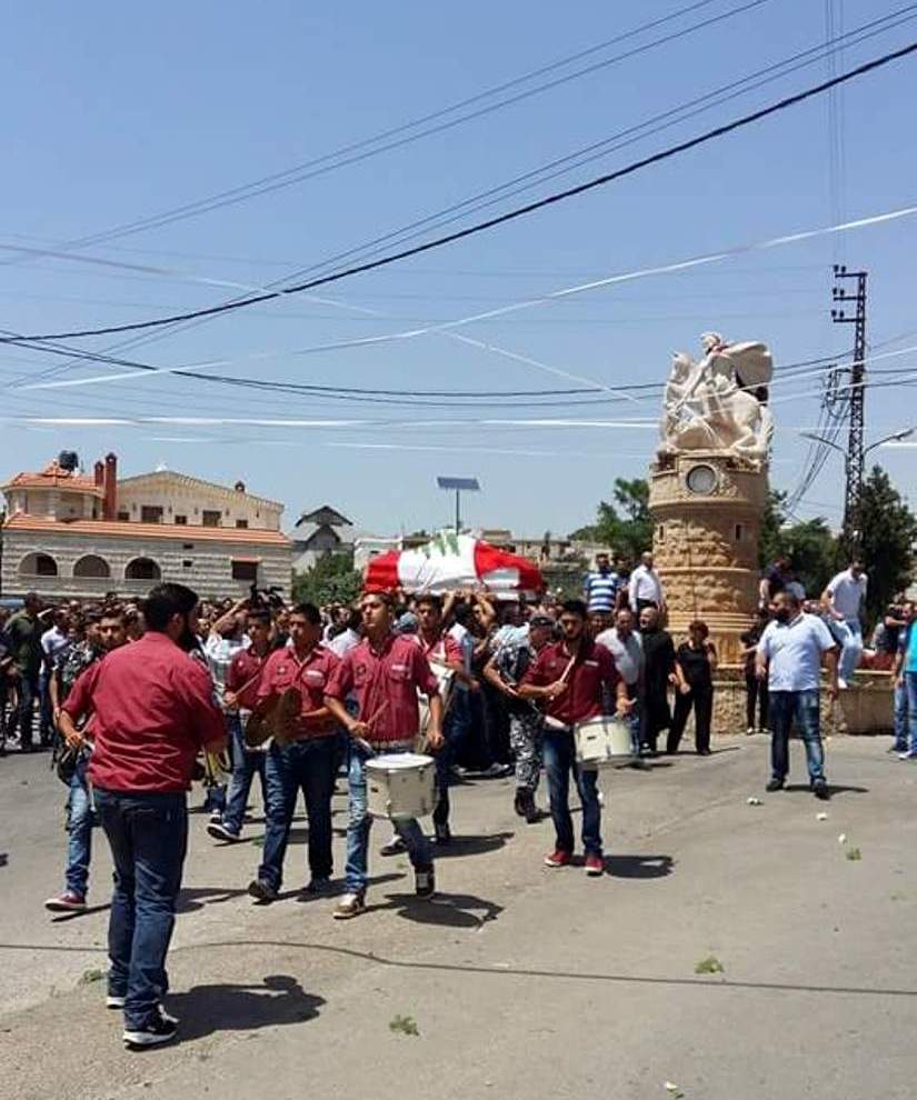 استقبال الجثمان عند مستديرة تمثال مار جرجس