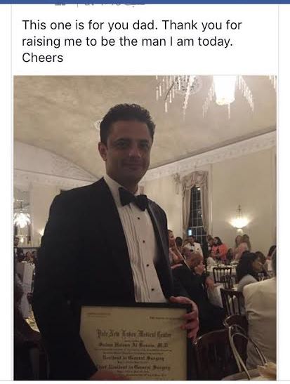 الدكتور سلام القسيس أهدى تلك الشهادة لروح والده المرحوم الدكتور حليم 