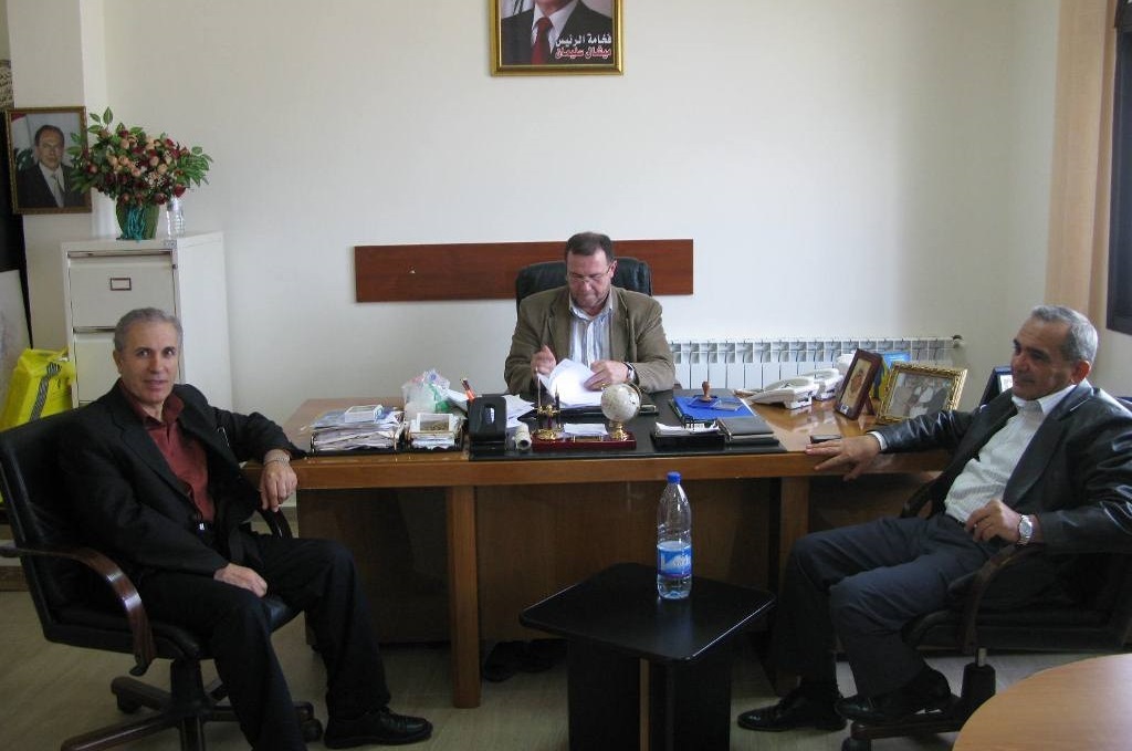 الرئيس علي زريق والمهندس أحمد عطوي والأستاذ عزت رشيدي