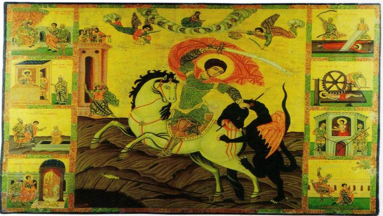 القديس جاورجيوس، أيقونة سورية من عام 1859 - مطرانية الأرمن الكاثوليك في حلب