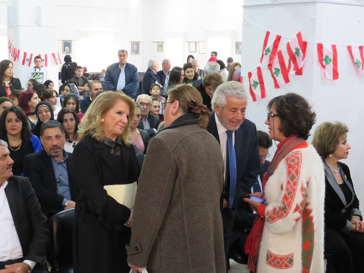 الكاتبة ليلى رحيّل، الوزير كرم كرم، الوزيرة ليلى الصلح حماده وجمهور الحضور 