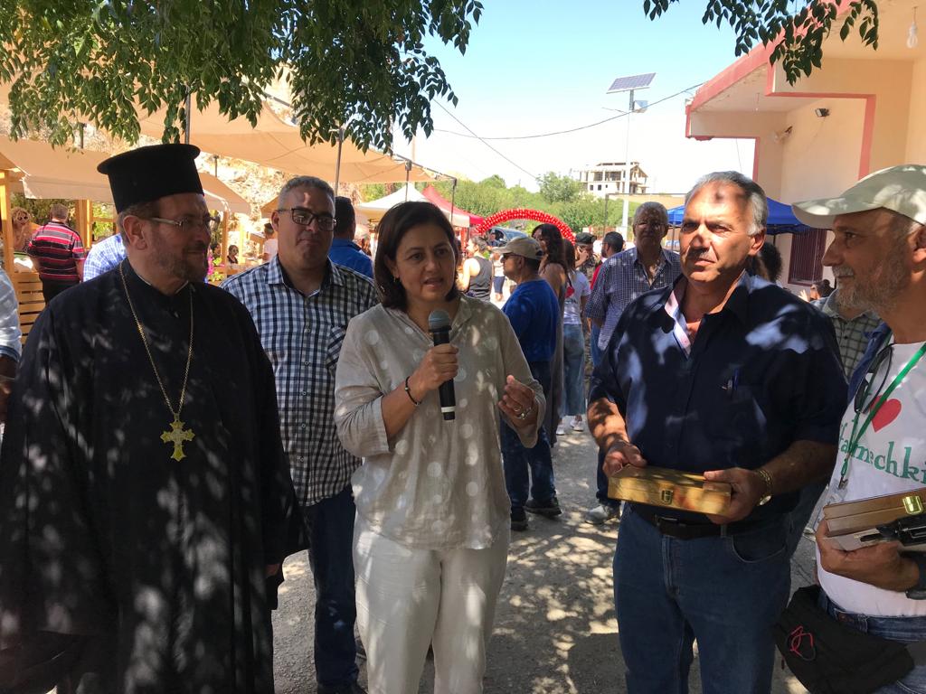 ممثلة وزير الزراعة غلوريا ابو زيد تلقي كلمتها بالمناسبة