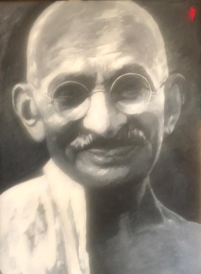 غاندي بريشة إبن الخيام، الفنان الدكتور يوسف غزاوي 