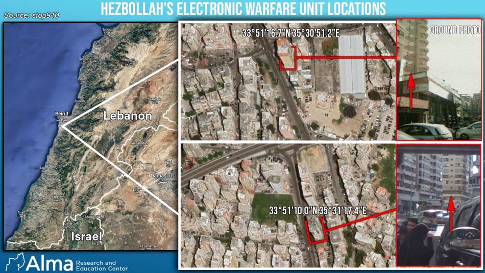الصور التي نشرها موقع «ألما» الإسرائيلي