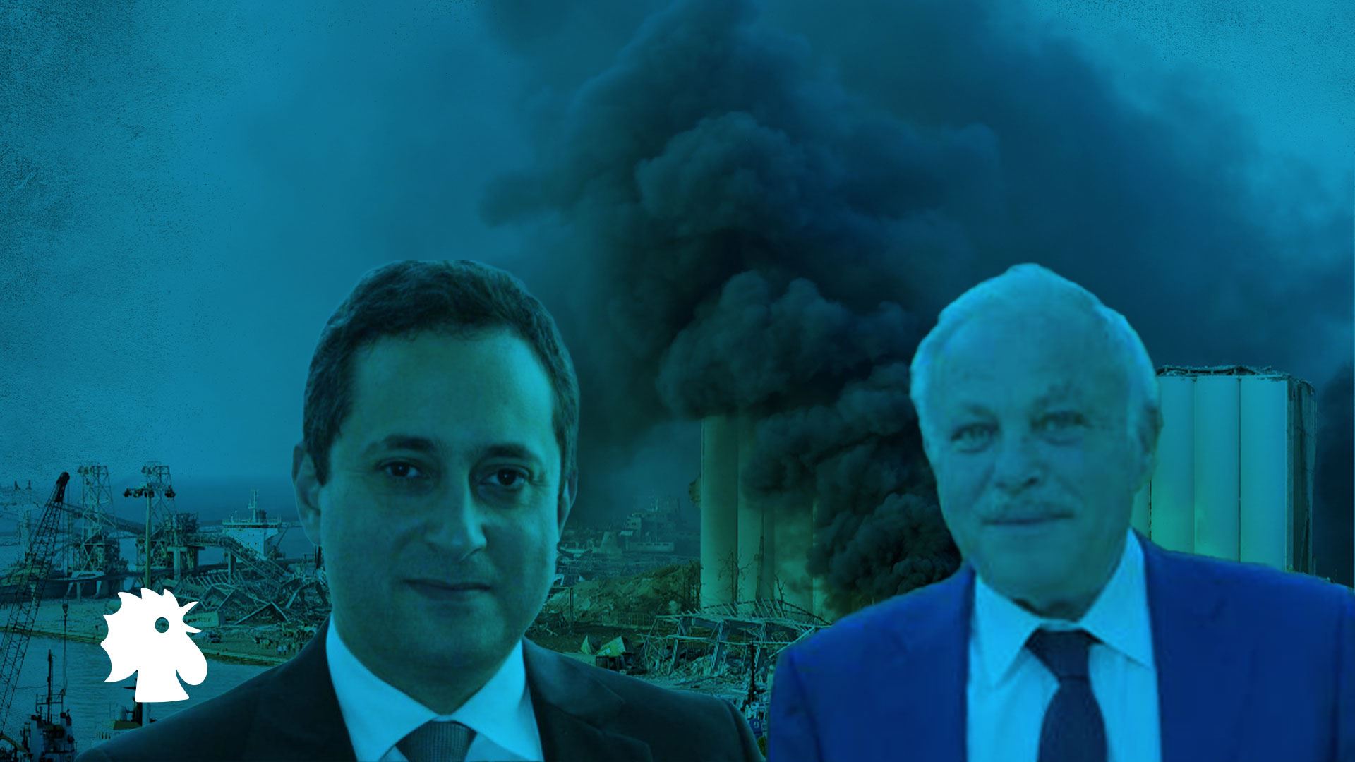 صورة مركبة للقاضيين عويدات والبيطار. (تصميم ديما قصاص)