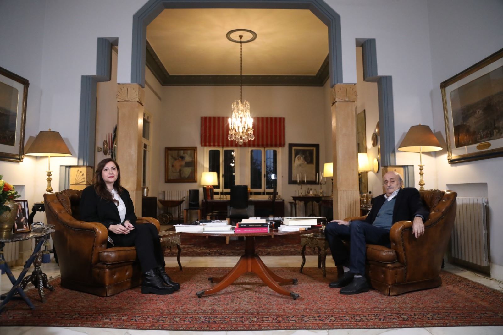 رئيس الحزب الاشتراكي السابق وليد جنبلاط خلال الحوار مع النهار