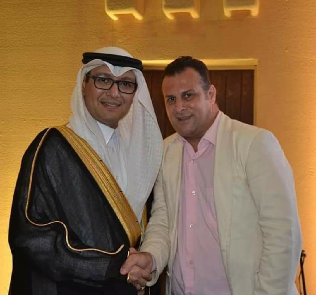 المنسق الإعلامي لمؤسسة حسن صعب للدراسات والابحاث محمد ع.درويش السفير السعودي في لبنان وليد البخاري