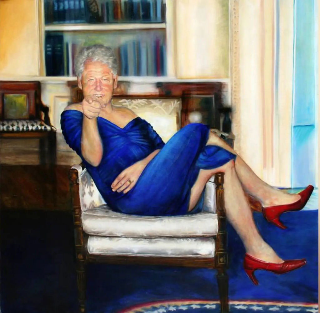 اللوحة المعلّقة على جدار في منزل إبستين - رسم بيترينا ريان كلايد الولايات المتحدة