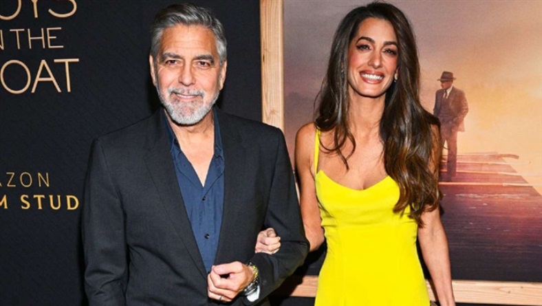 رافقت أمل زوجها إلى العرض الأوّل لفيلمه The Boys in the Boat في لوس أنجليس