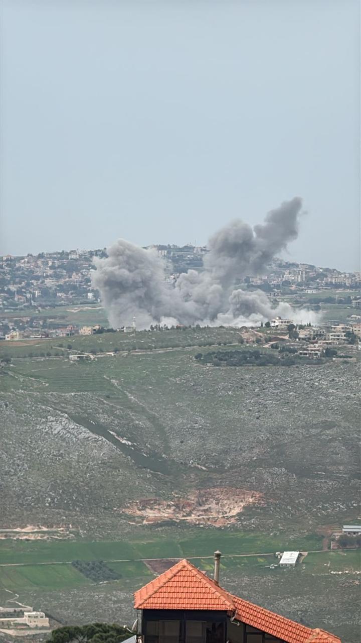 غارة الطيران الحربي الاسرائيلي التي إستهدفت بلدة كفرتبنيت