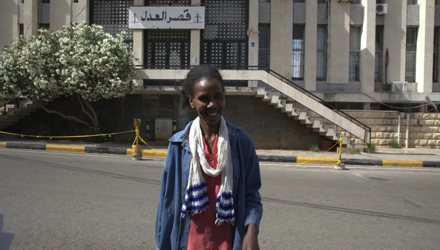 ميزريت هايلو أمام قصر العدل في بعبدا (النهار)