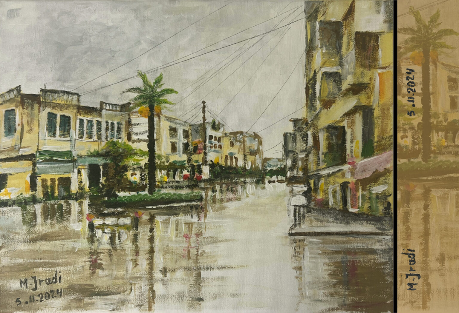 ساحة النبطية بريشة د. مصطفى جرادي 2024