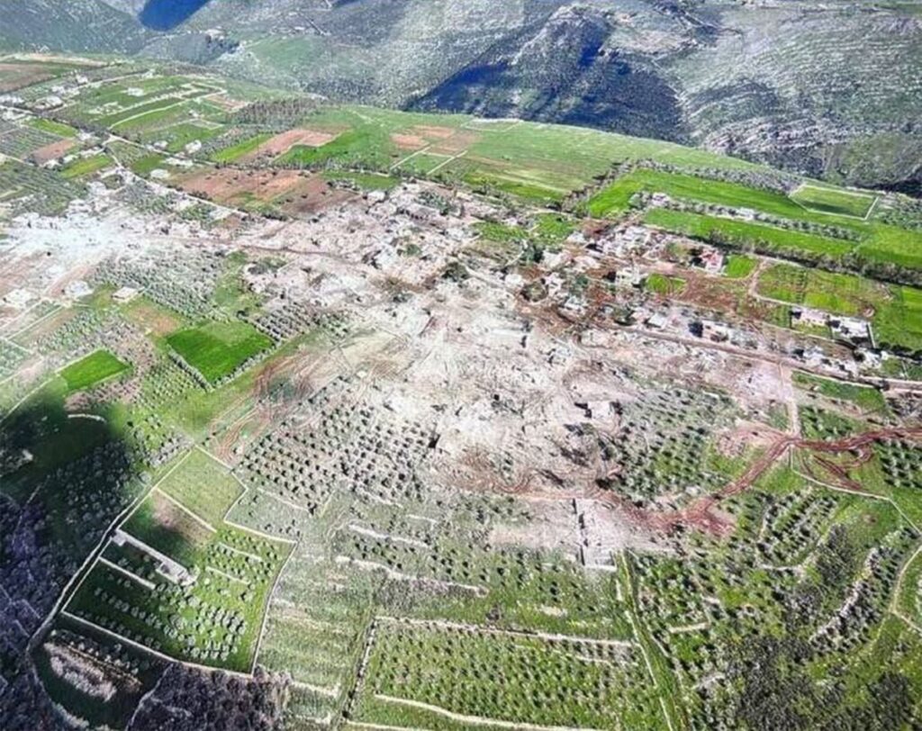 صورة جوية لتدمير دير سريان