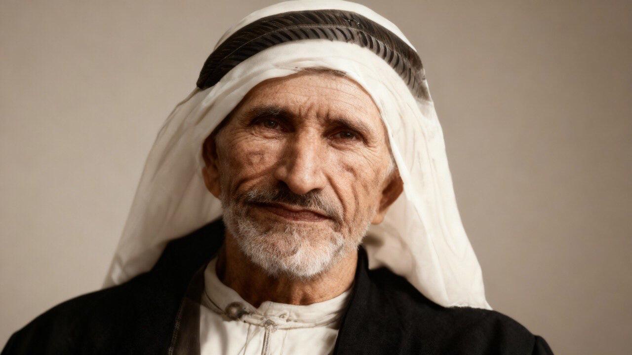 المرحوم الحاج خليل حسين سمور ، بعد معالجتها بالذكاء الاصطناعي  (توفاه الله عام 1952)