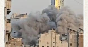 غارة على المبنى المهدد في الباشورة والدخان غطى سماء المنطقة